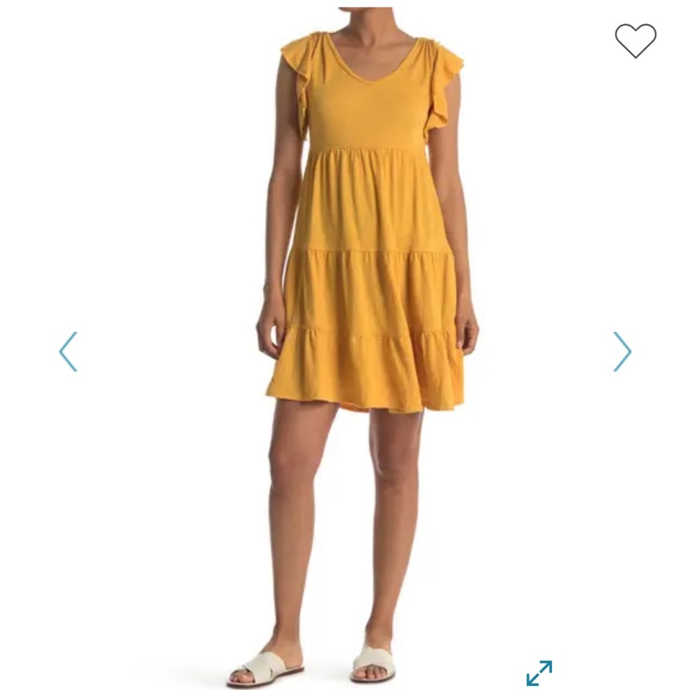 NWOT! Max Studio Ruffle Cap Sleeve Tiered Jersey Babydoll Dress